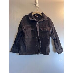 Wonder Nation Boys Black Corduroy Shirt Jacket Shacket 5T Cotton